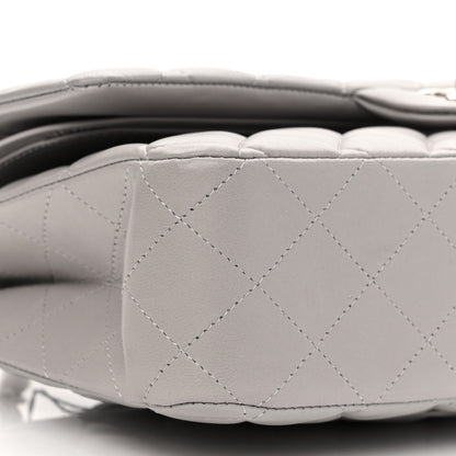 Chanel Lambskin Quilted Medium Double Flap Grey 9 of 11