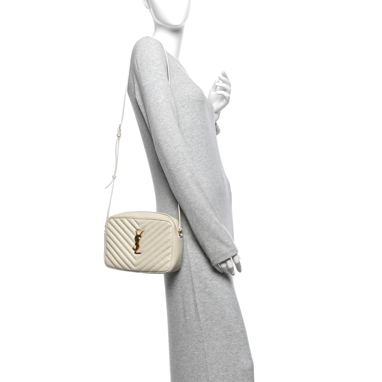 Calfskin Matelasse Monogram Lou Camera Bag Crema Soft