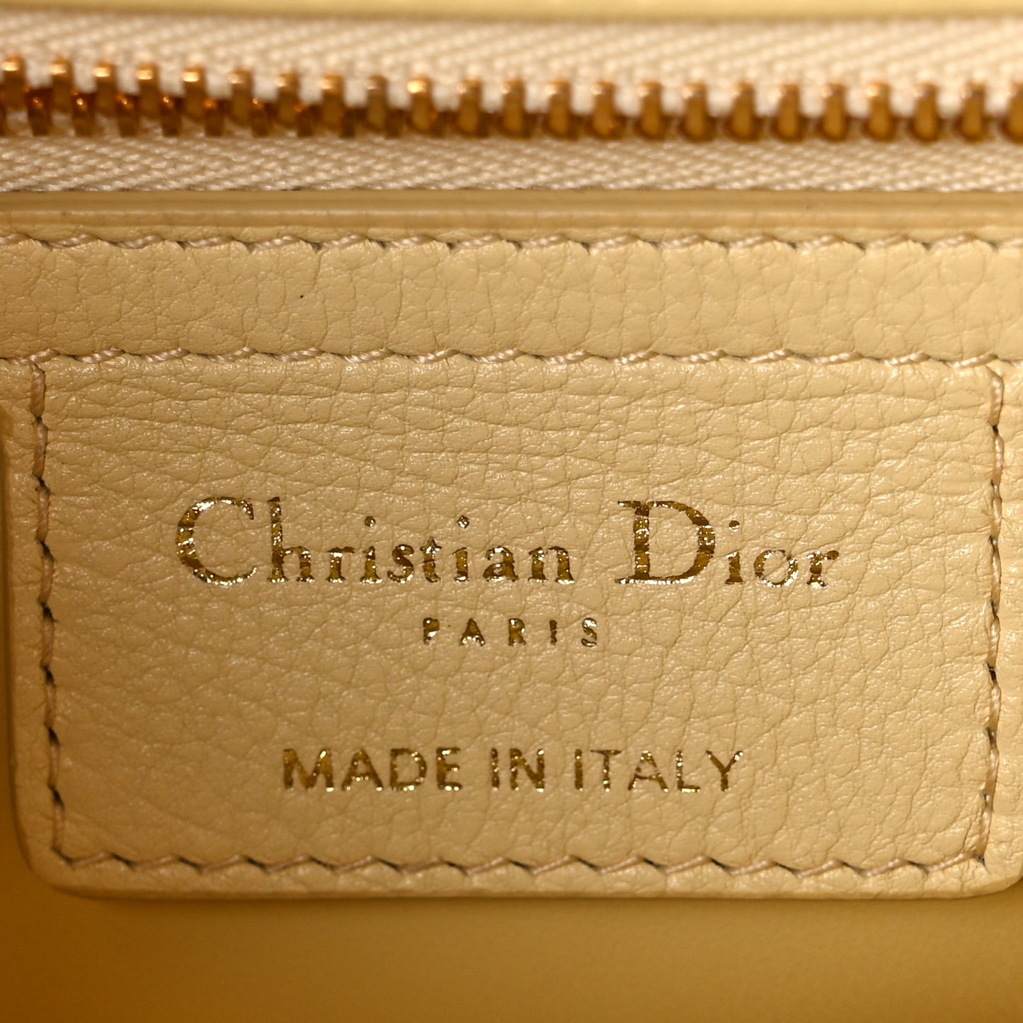 Calfskin Cannage Small Caro Bag Pale Yellow