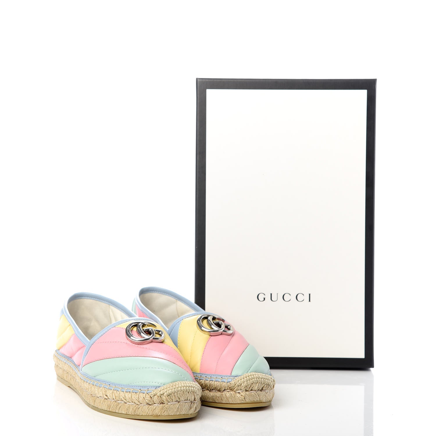 Gucci Nappa Matelasse Diagonal GG Marmont Espadrilles 39 Multicolor Pastel 10 of 10