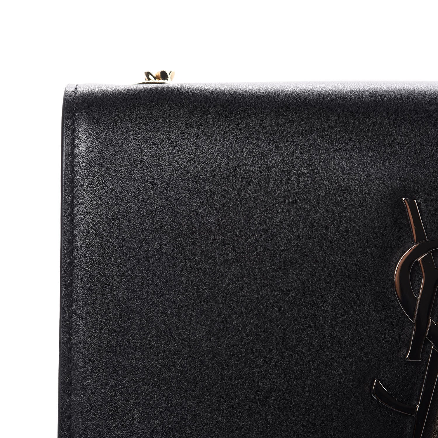 Saint Laurent Smooth Calfskin Small Deconstructed Monogram Kate Satchel Black 13 of 13
