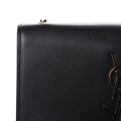 Saint Laurent Smooth Calfskin Small Deconstructed Monogram Kate Satchel Black 13 of 13