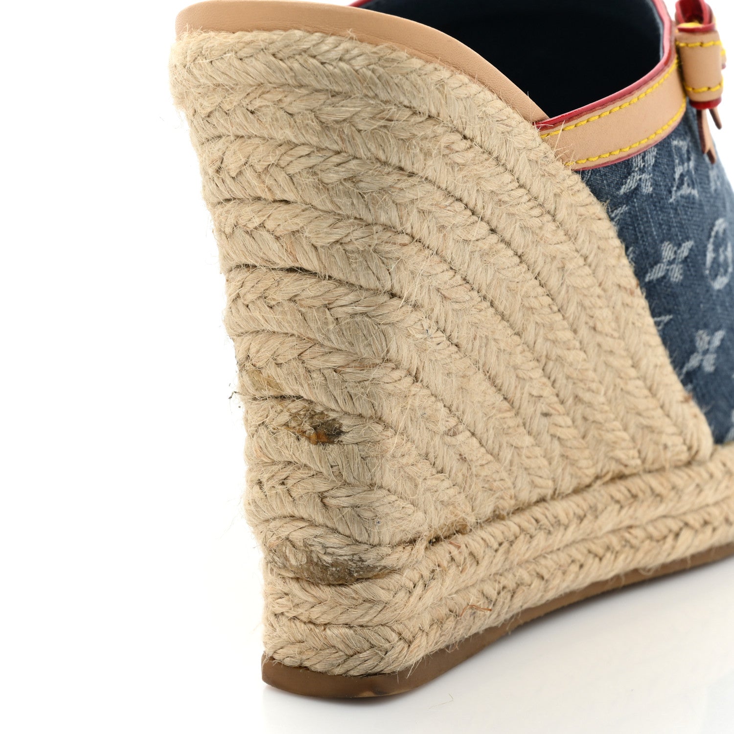 Louis Vuitton Denim Monogram Bow Espadrille Wedges 41 Blue 9 of 14