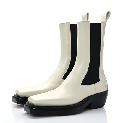 Bottega Veneta Calfskin Lean Mid-Calf Boots 38 Wax 3 of 7