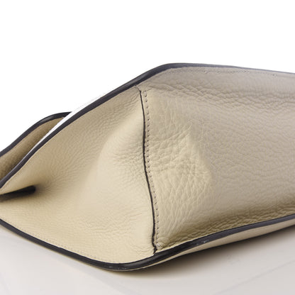 Gucci Pebbled Calfskin Medium Bamboo Daily Flap Shoulder Bag Mystic White 5 of 8