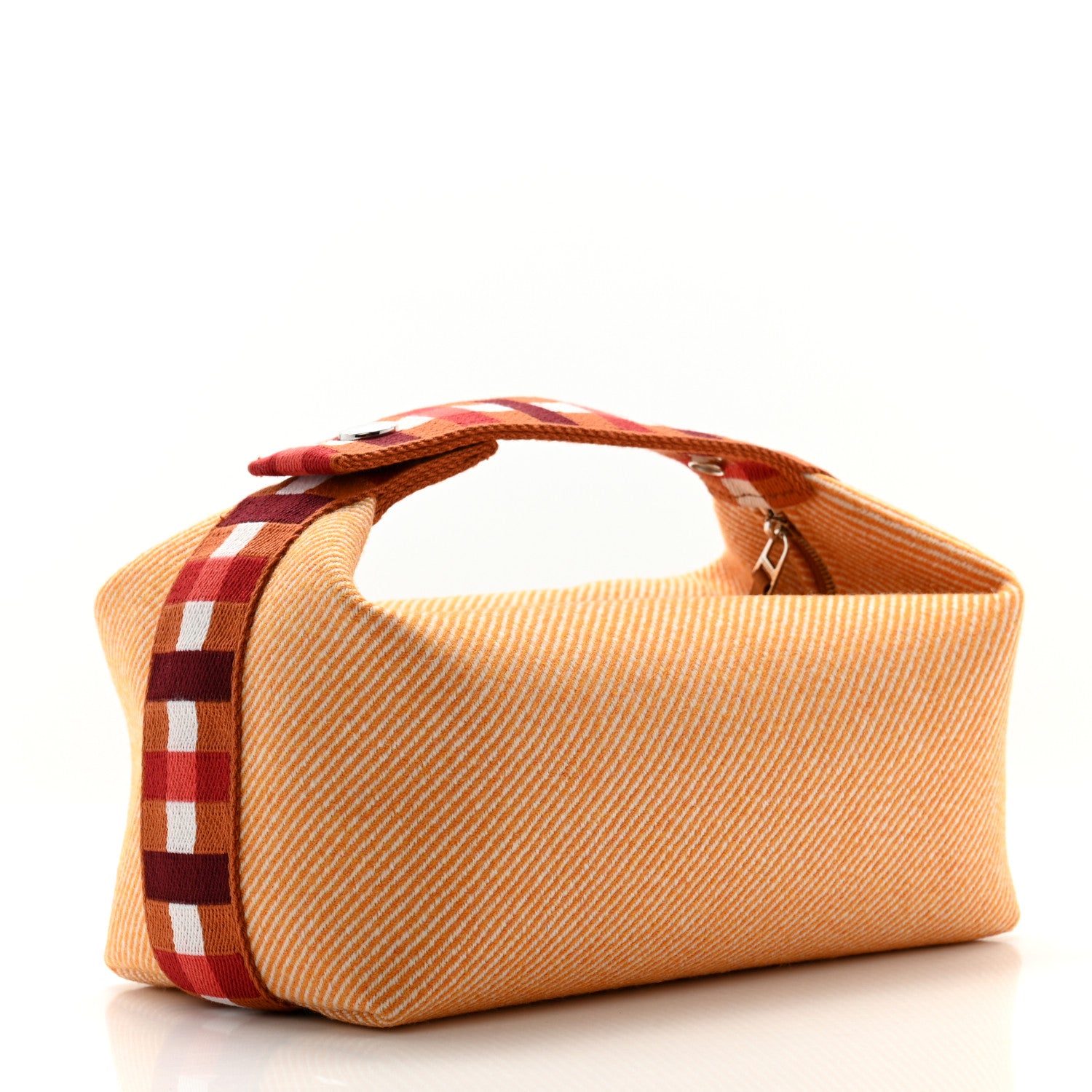 Hermes Merino Wool Small Au Carre Bride-A-Brac Pouch Fauve 3 of 8