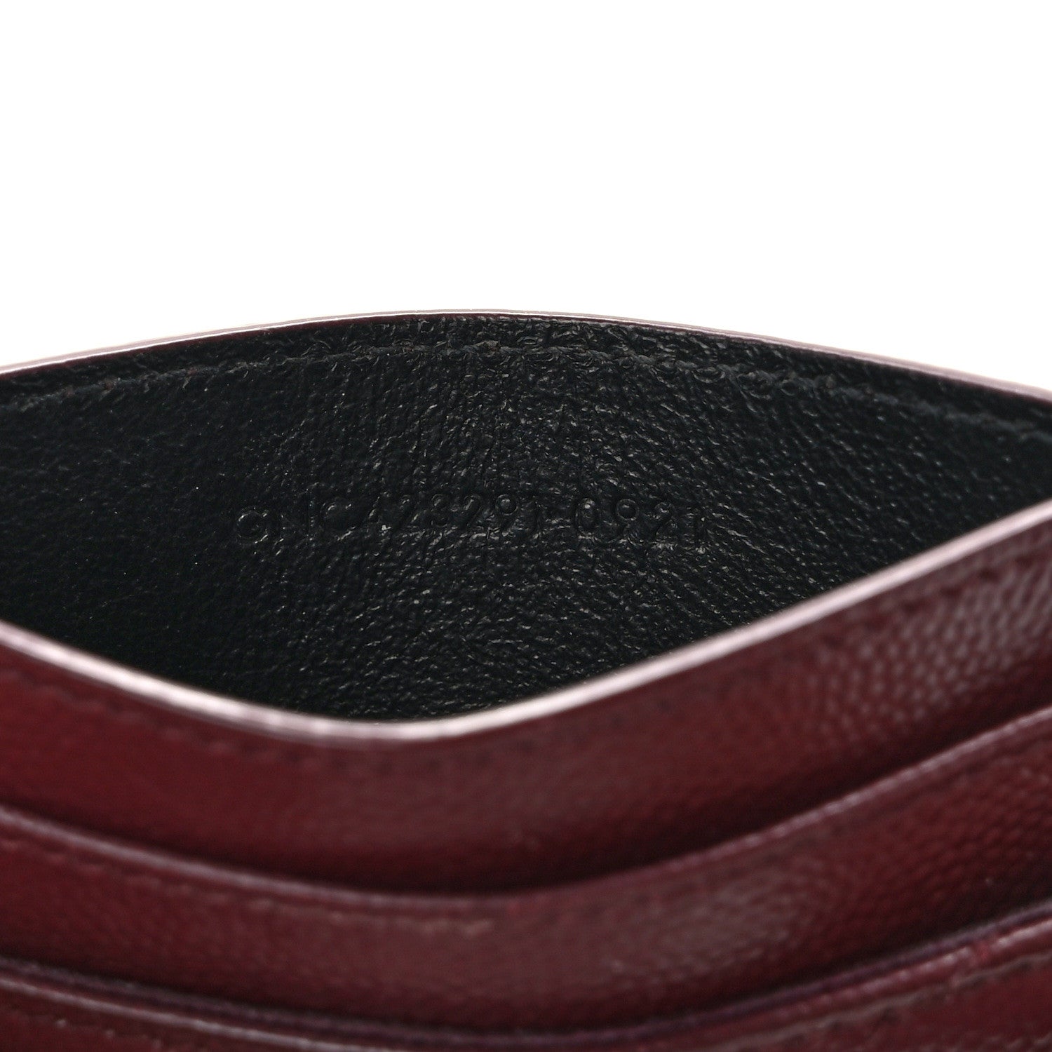 Saint Laurent Grain De Poudre Matelasse Chevron Cassandre Credit Card Case Bordeaux 7 of 10