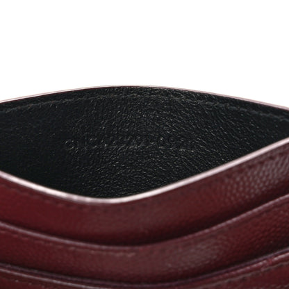 Saint Laurent Grain De Poudre Matelasse Chevron Cassandre Credit Card Case Bordeaux 7 of 10