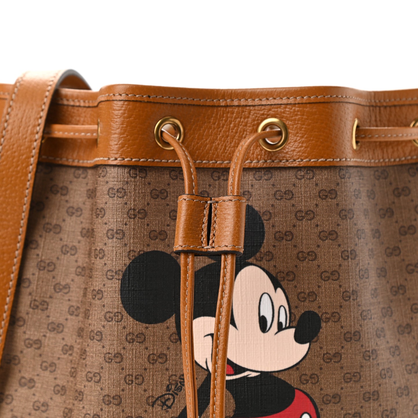 X DISNEY Mini Vintage GG Supreme Monogram Bucket Bag Beige Vintage Sun Oil