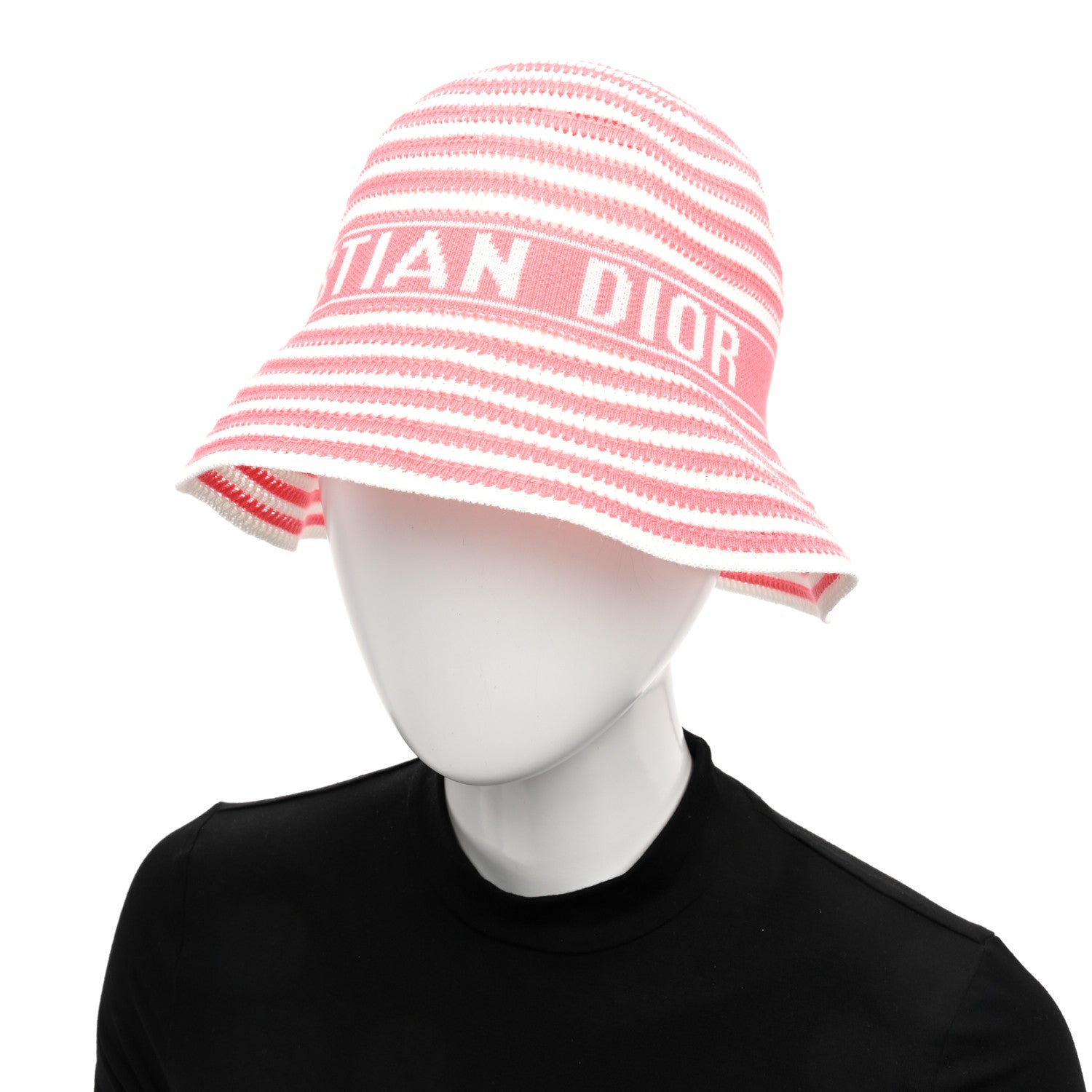 Christian Dior Polyamide Cotton Knitted D-Tulipe Brim Hat M Pink 2 of 8