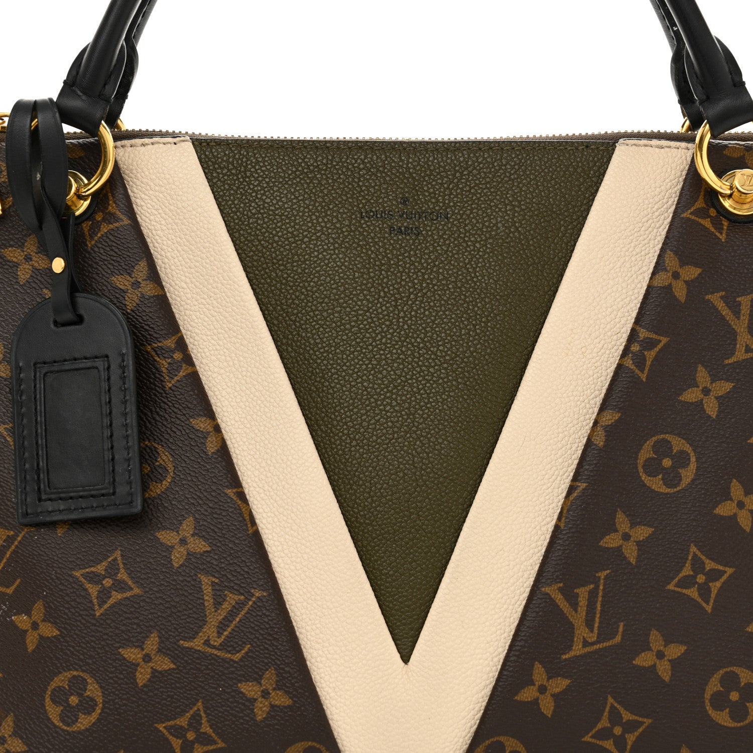 Louis Vuitton Monogram V Tote MM Khaki Cream 7 of 13
