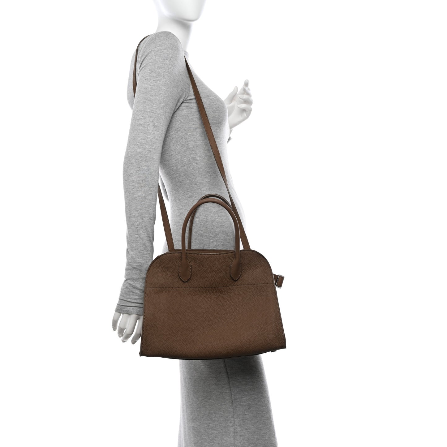 Matte Grained Calfskin Soft Margaux 12 Taupe