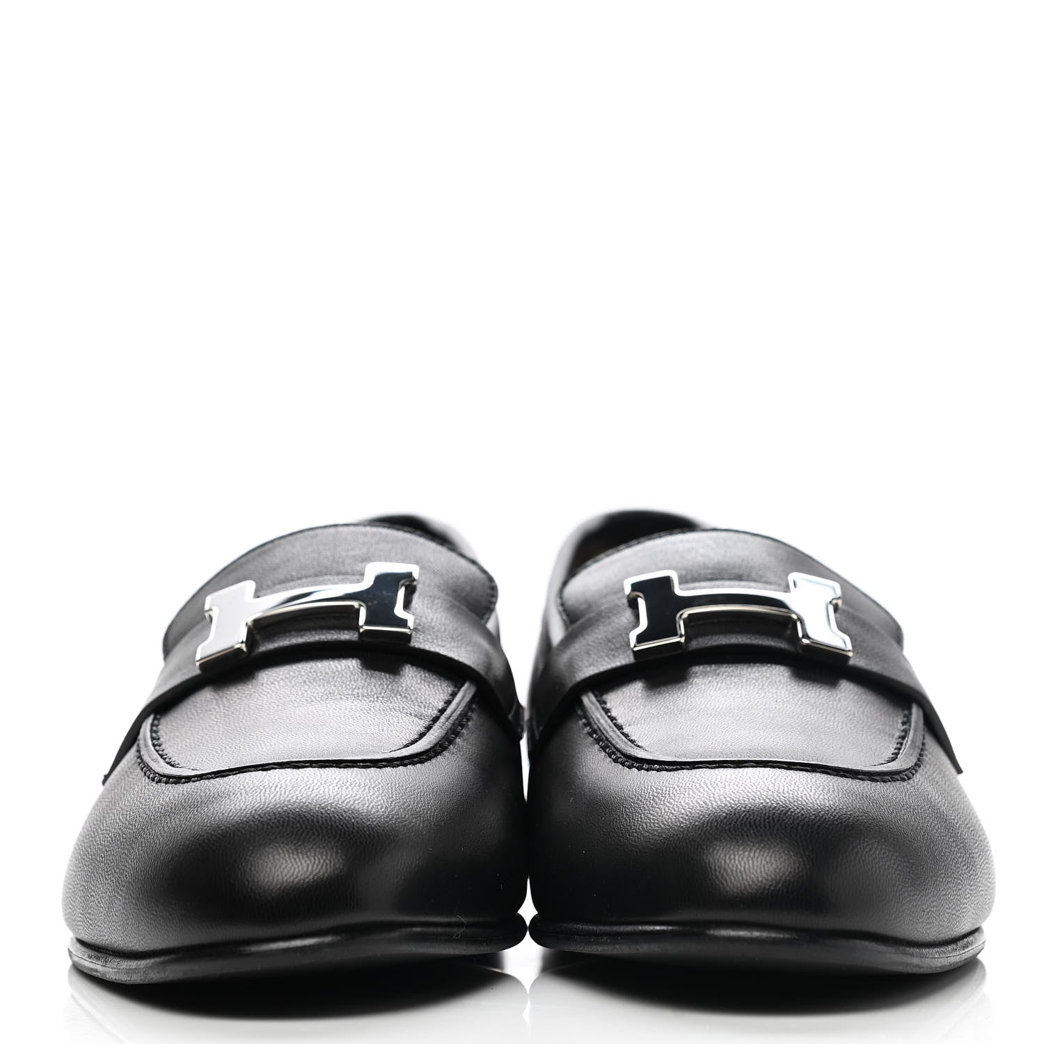 Hermes Goatskin Womens Paris Loafers 36 Black 2 of 8