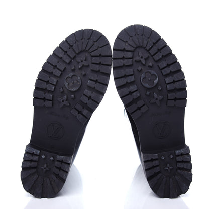 Louis Vuitton Rubber Embossed Monogram Drops Flat Half Boots 39 Black 6 of 9