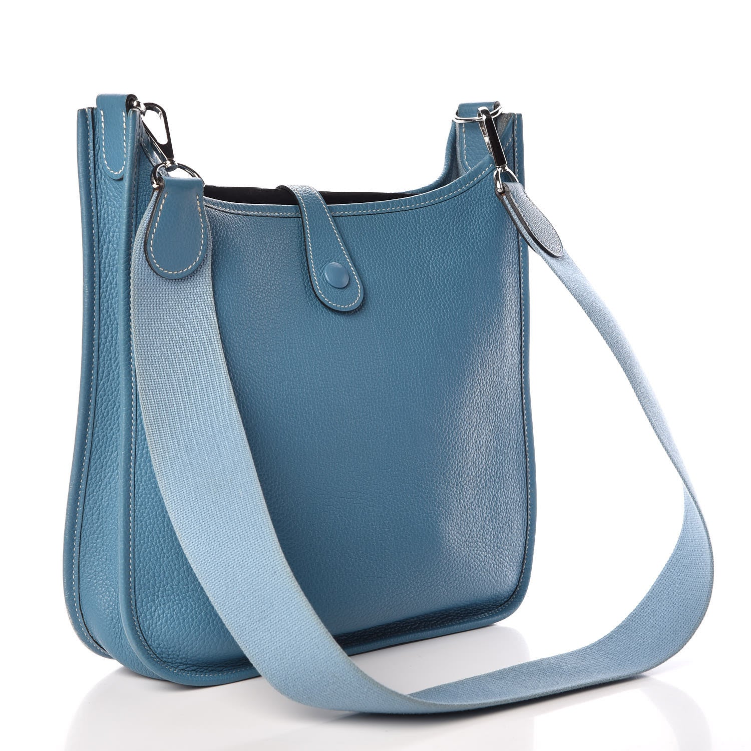 Hermes Taurillon Clemence Evelyne PM Blue Jean 3 of 9