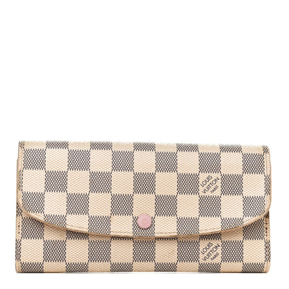Louis Vuitton Damier Azur Emilie Wallet Rose Ballerine 1 of 10