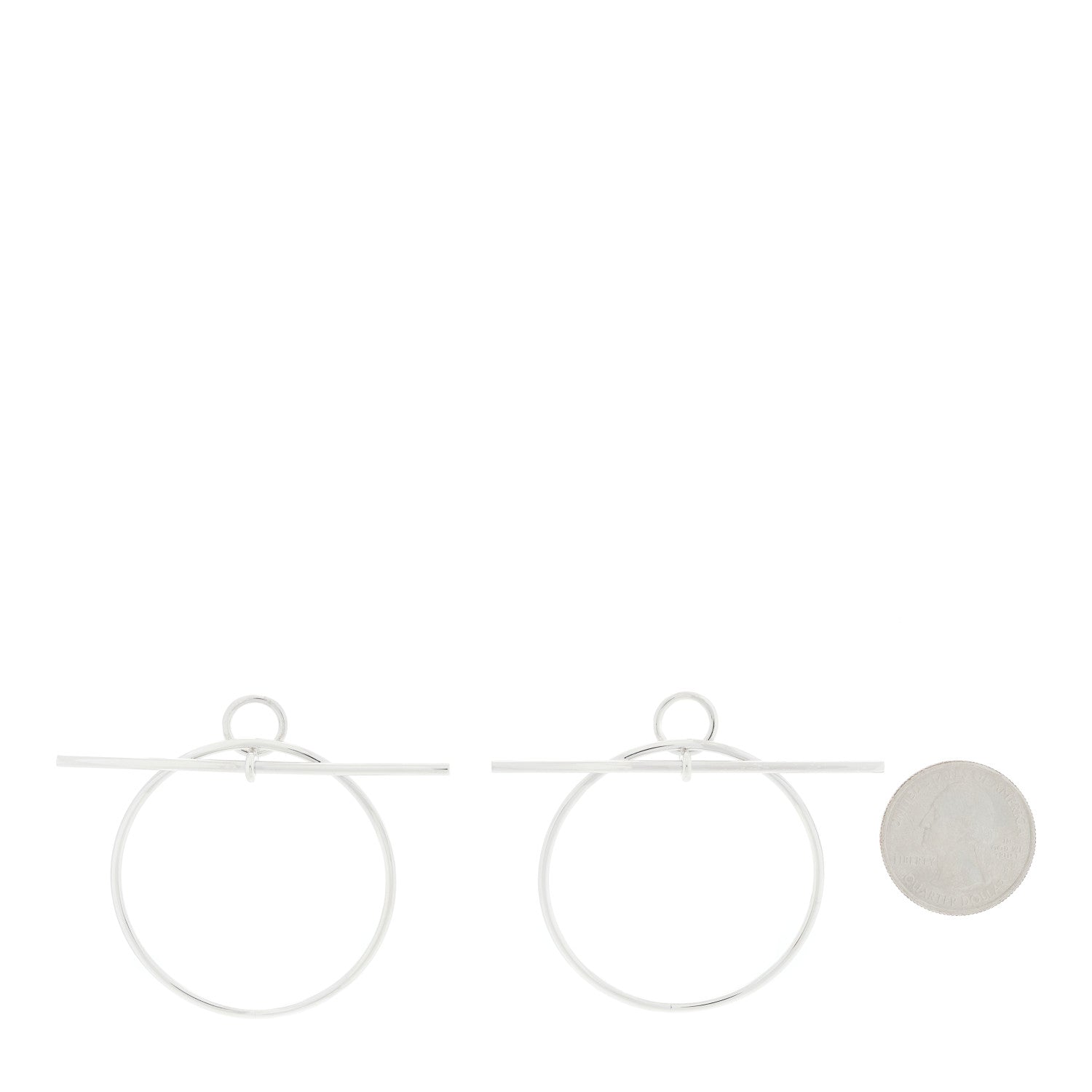 Hermes Sterling Silver MM Loop Earrings 2 of 6