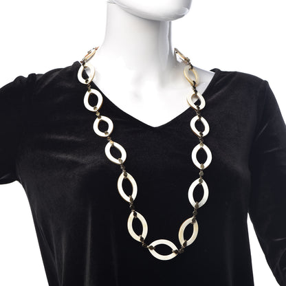 John Hardy Sterling Silver 18K Yellow Gold Buffalo Horn 27mm Dot Link Necklace 2 of 5