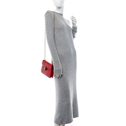 Bulgari Calfskin Embellished Serpenti Forever Crossbody Red 2 of 8
