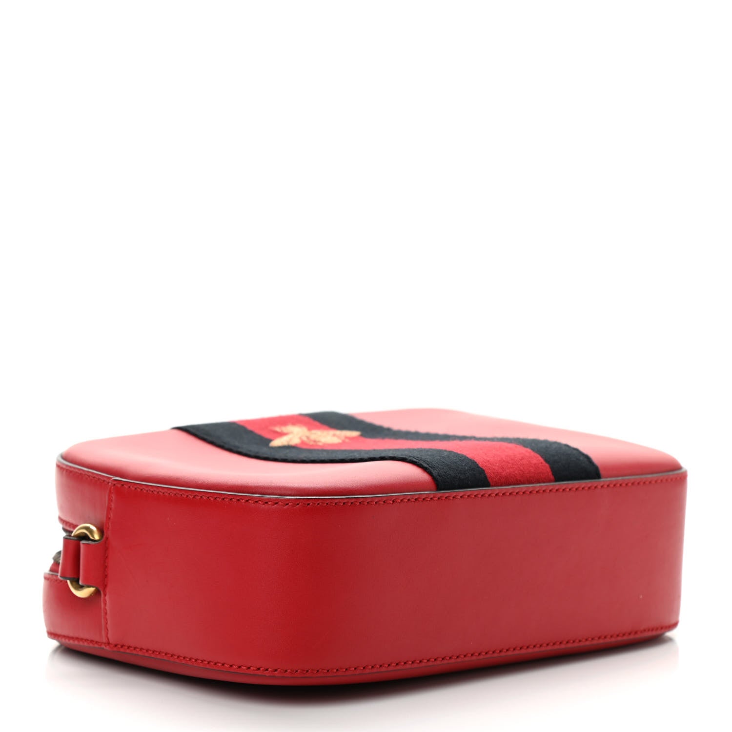 Gucci Calfskin Web Small Webby Bee Shoulder Bag Red 4 of 9