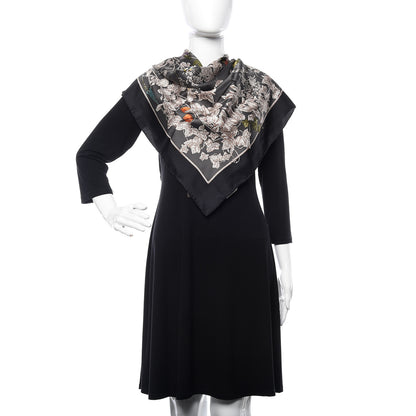 Gucci Silk Twill Wondergardenia Square Scarf Anthracite 2 of 4