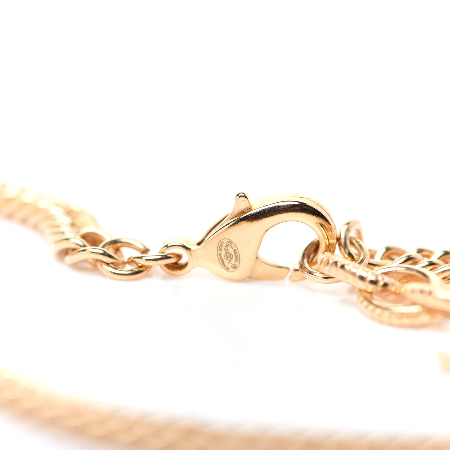 Chanel ID Dog Tag Charm Necklace Gold 4 of 9