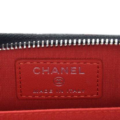 Chanel Lambskin Quilted Data Center Zip Around Coin Purse Wallet Black 6 of 7