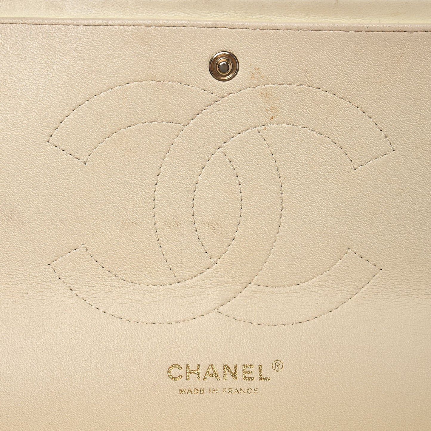 Lambskin Quilted Jumbo Double Flap Bag White