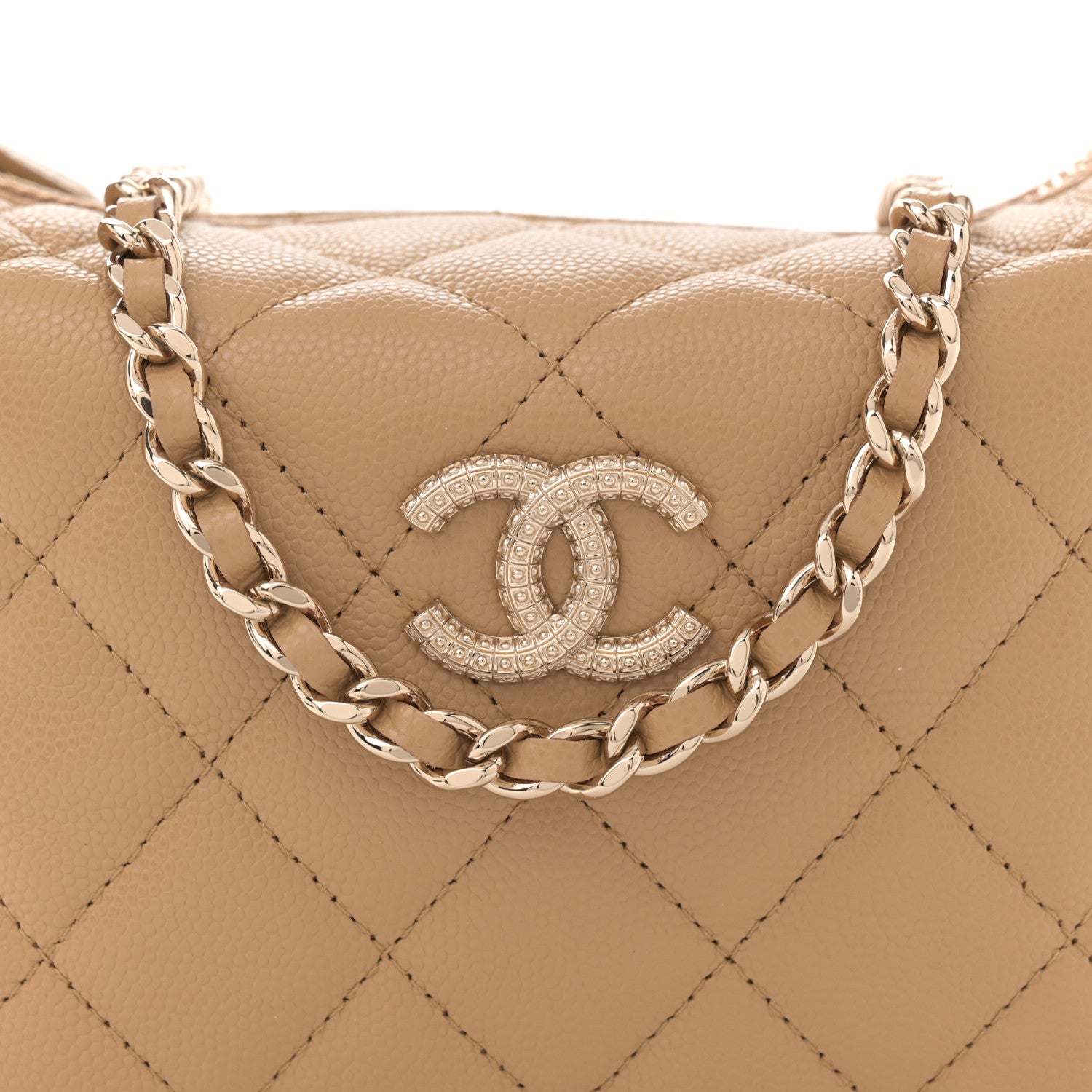 Chanel Caviar Quilted Hobo Dark Beige 8 of 11