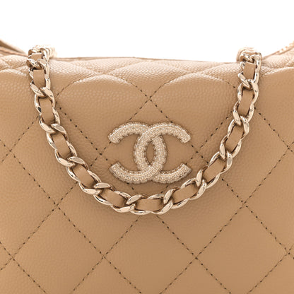Chanel Caviar Quilted Hobo Dark Beige 8 of 11