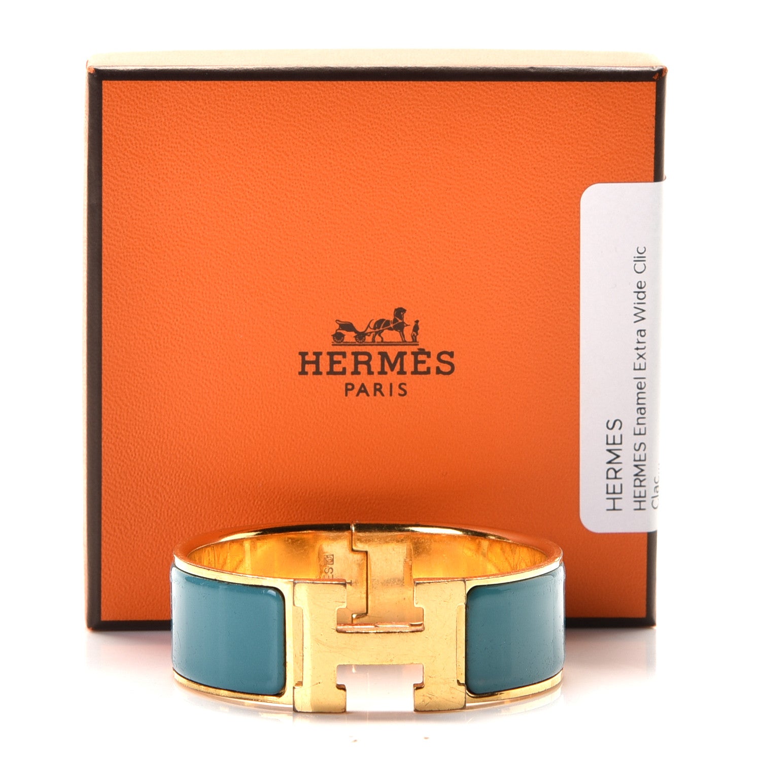 Hermes Enamel Wide Clic Clac H Bracelet PM Bleu Canard 5 of 5