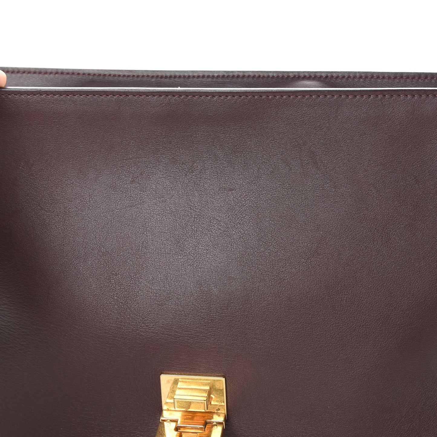 Smooth Calfskin Suede Medium Tri-Color Trapeze Dark Grey