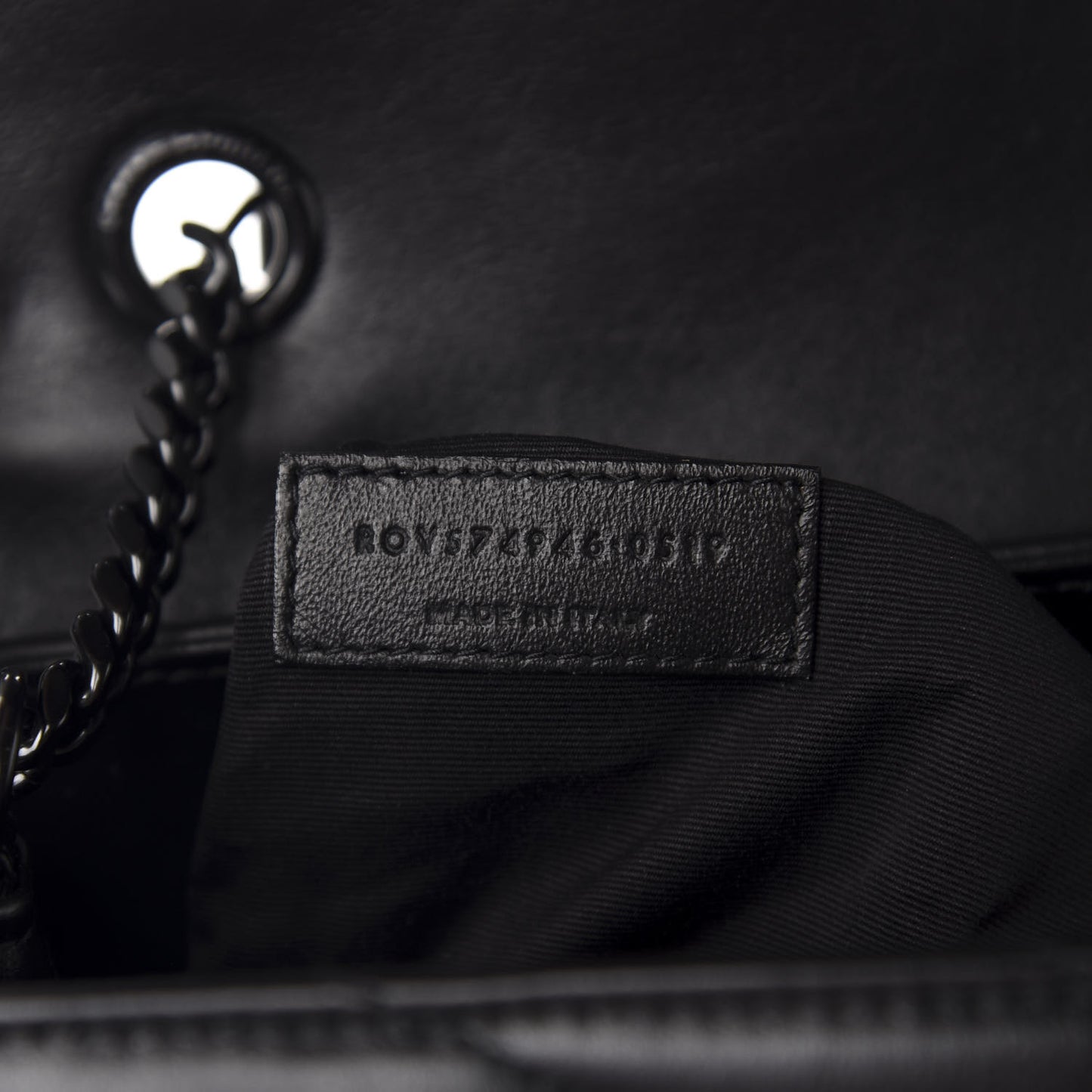 Calfskin Y Quilted Monogram Medium Loulou Chain Satchel Black
