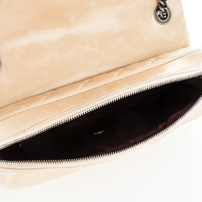 Chanel Glazed Calfskin Quilted Medium Duo Flap Beige 5 of 7