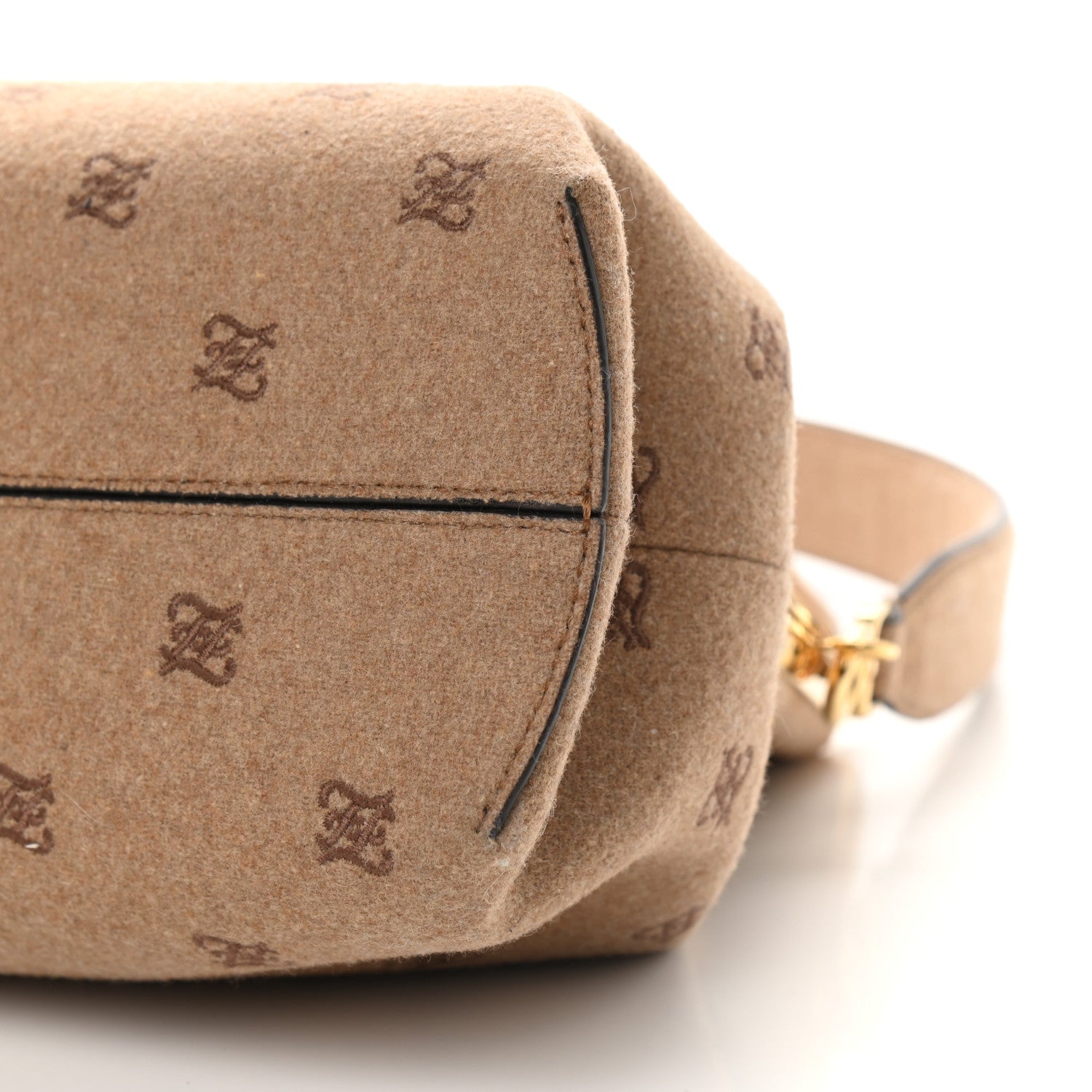 Fendi Flannel Karligraphy Embroidered Medium Fendi First Camel 9 of 9