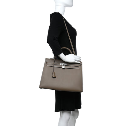 Hermes Epsom Horseshoe Kelly Sellier 35 Etoupe 2 of 10