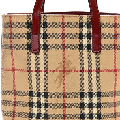 Burberry Haymarket Check Tote Red 7 of 9