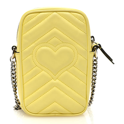 Gucci Calfskin Matelasse Mini GG Marmont Crossbody Bag Banana 11 of 12