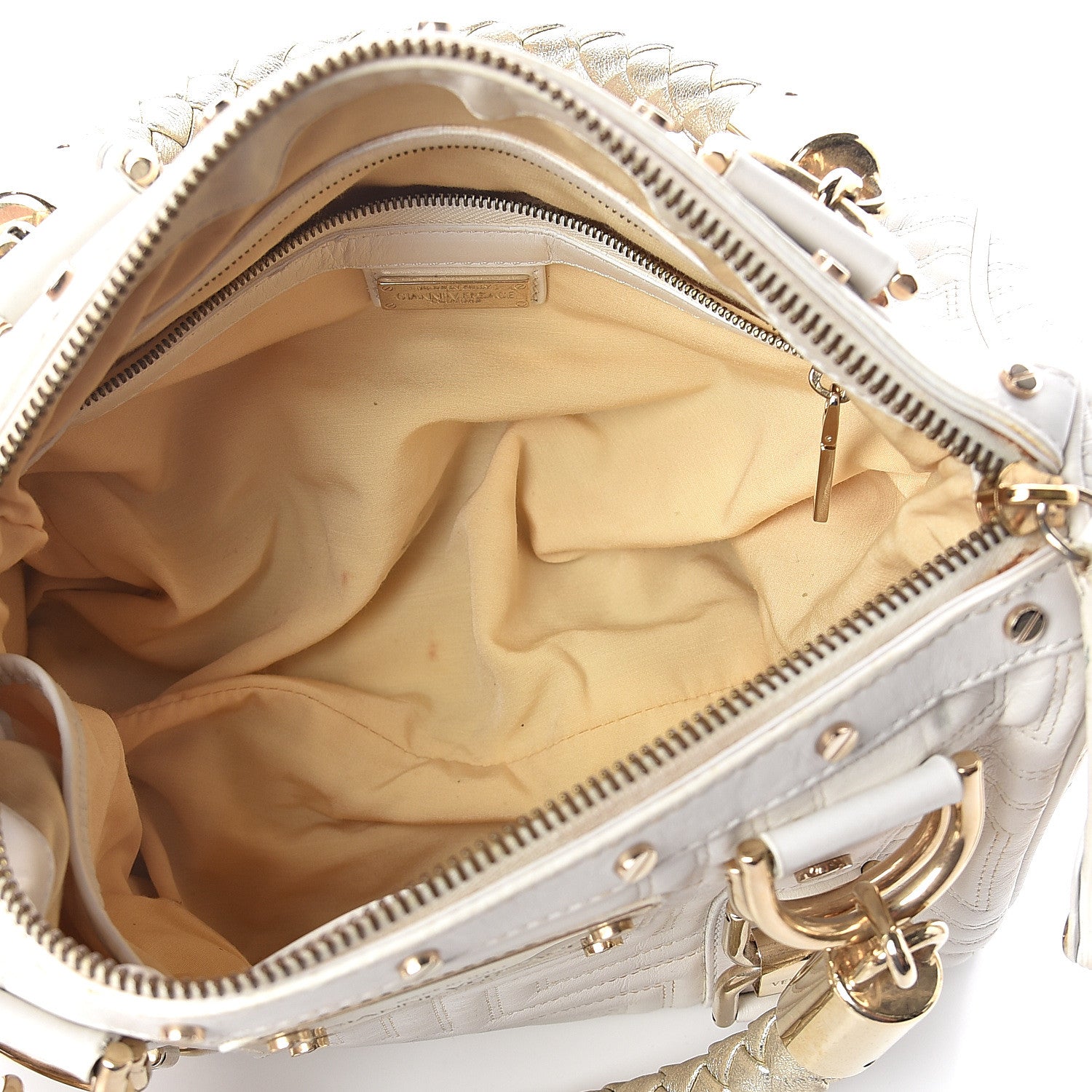 Versace Nappa Barocco Couture Snap Out Of It Bag White 4 of 7