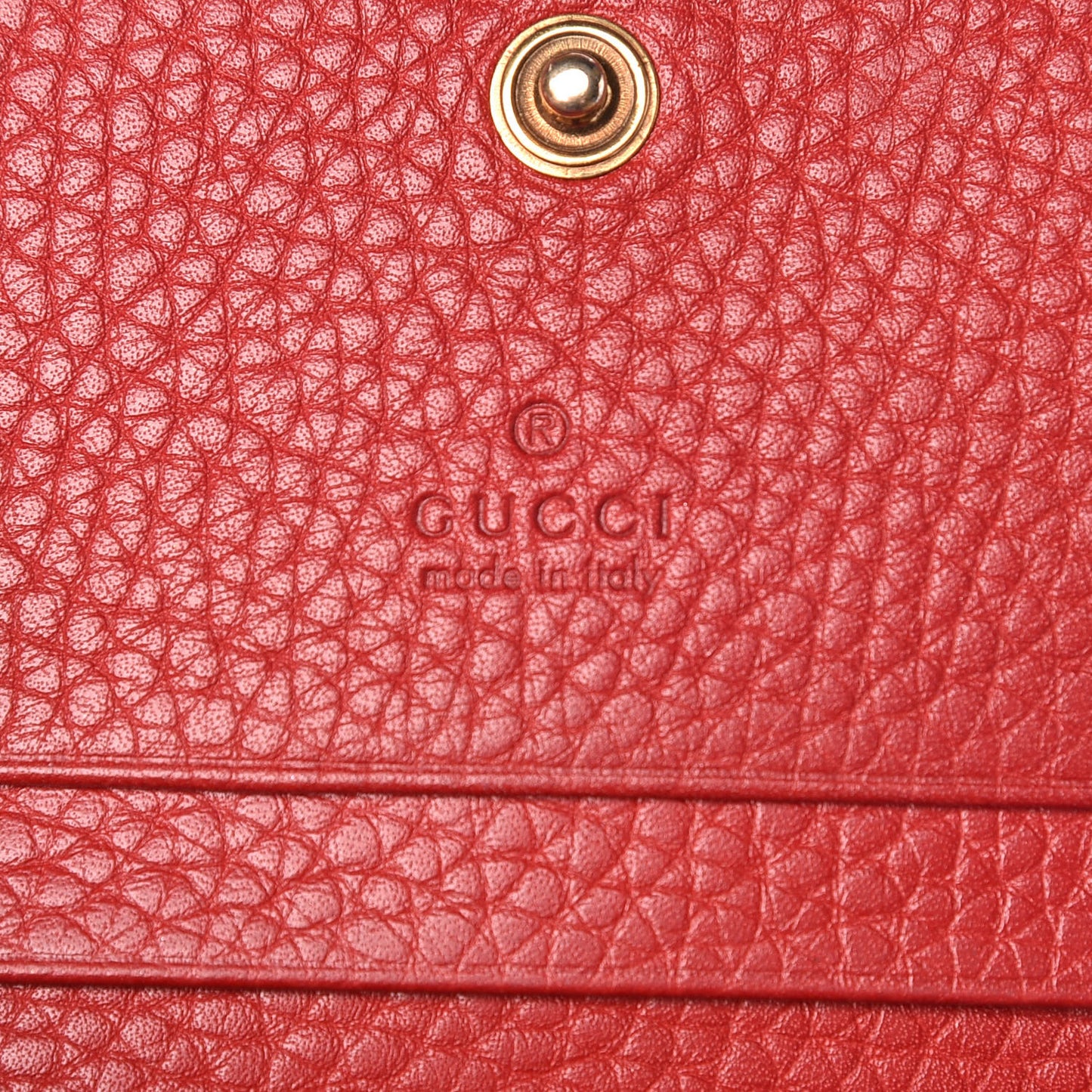 Pebbled Calfskin Animalier Card Case Red