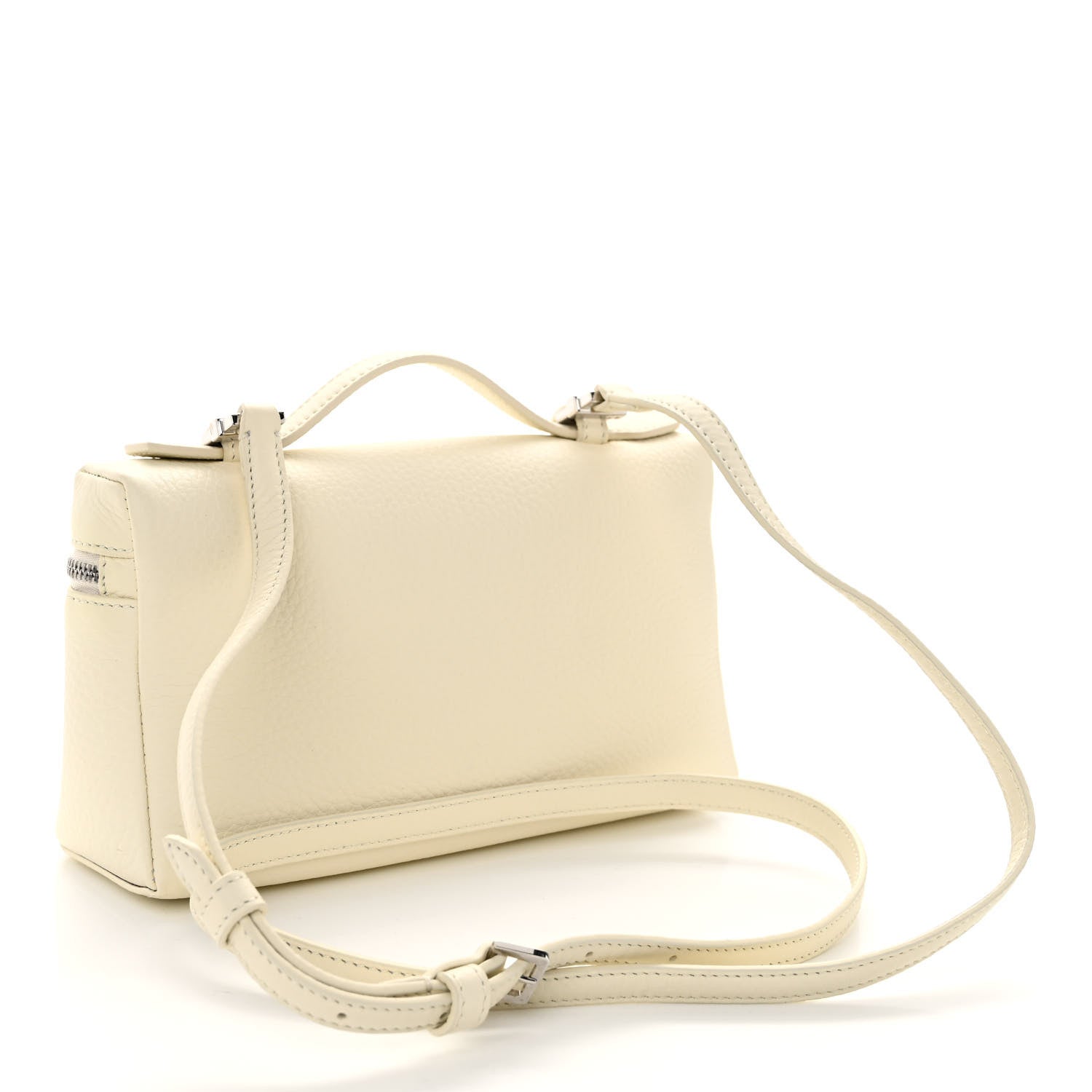Loro Piana Grained Calfskin L19 Extra Pocket Pouch Whisper White 3 of 10
