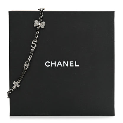 Chanel Ruthenium Crystal Chain CC Lucky Charms Choker Silver 6 of 6