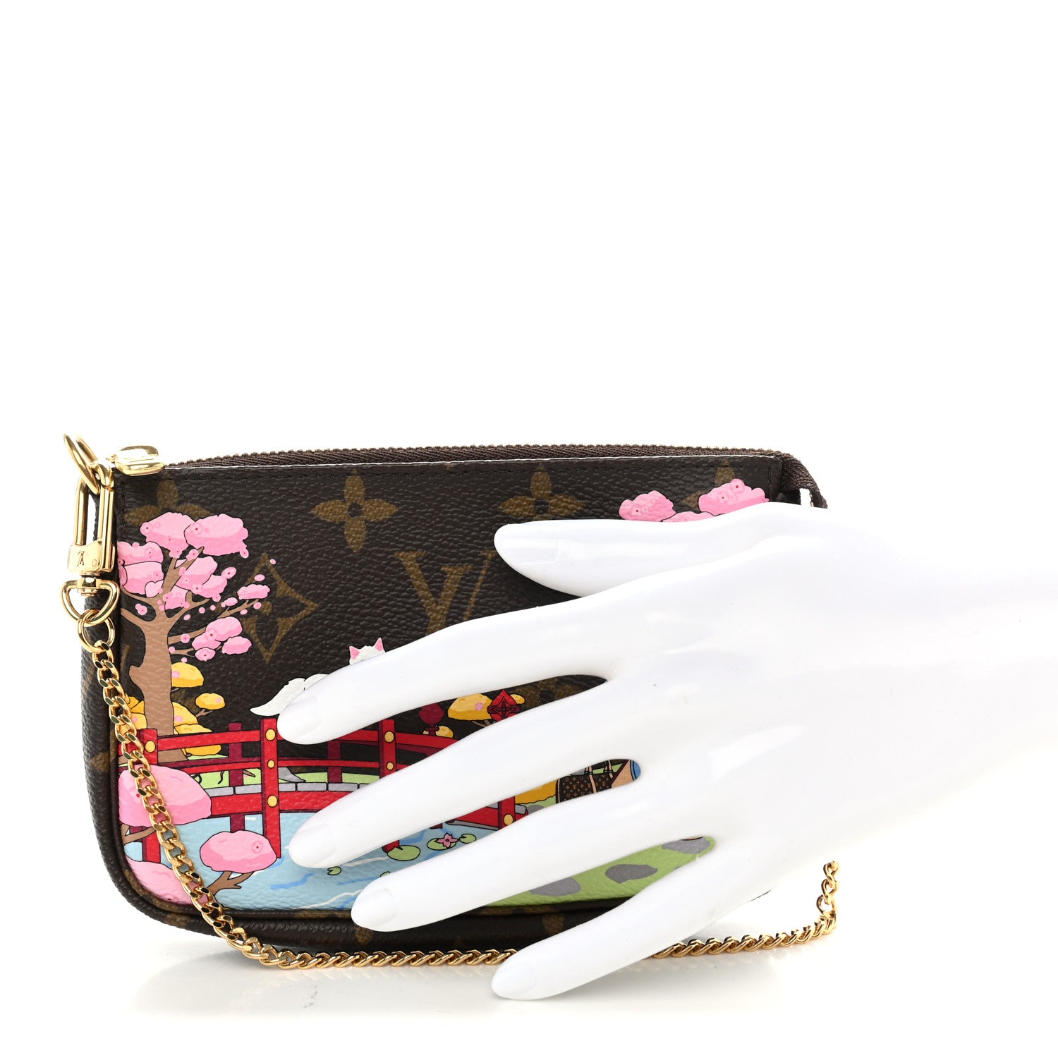 Louis Vuitton Monogram 2021 Christmas Animation Japanese Garden Mini Pochette Accessories Wisteria Pink 2 of 9