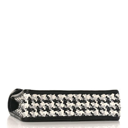 Chanel Metallic Lambskin Viscose Woven Flap Silver Black 4 of 9