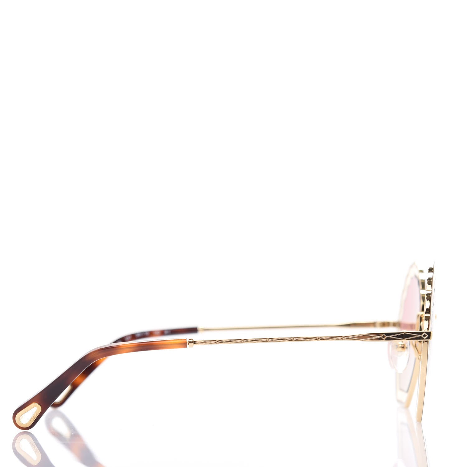 Chloe Scalloped Sunglasses CE147S Gold Pink 3 of 7