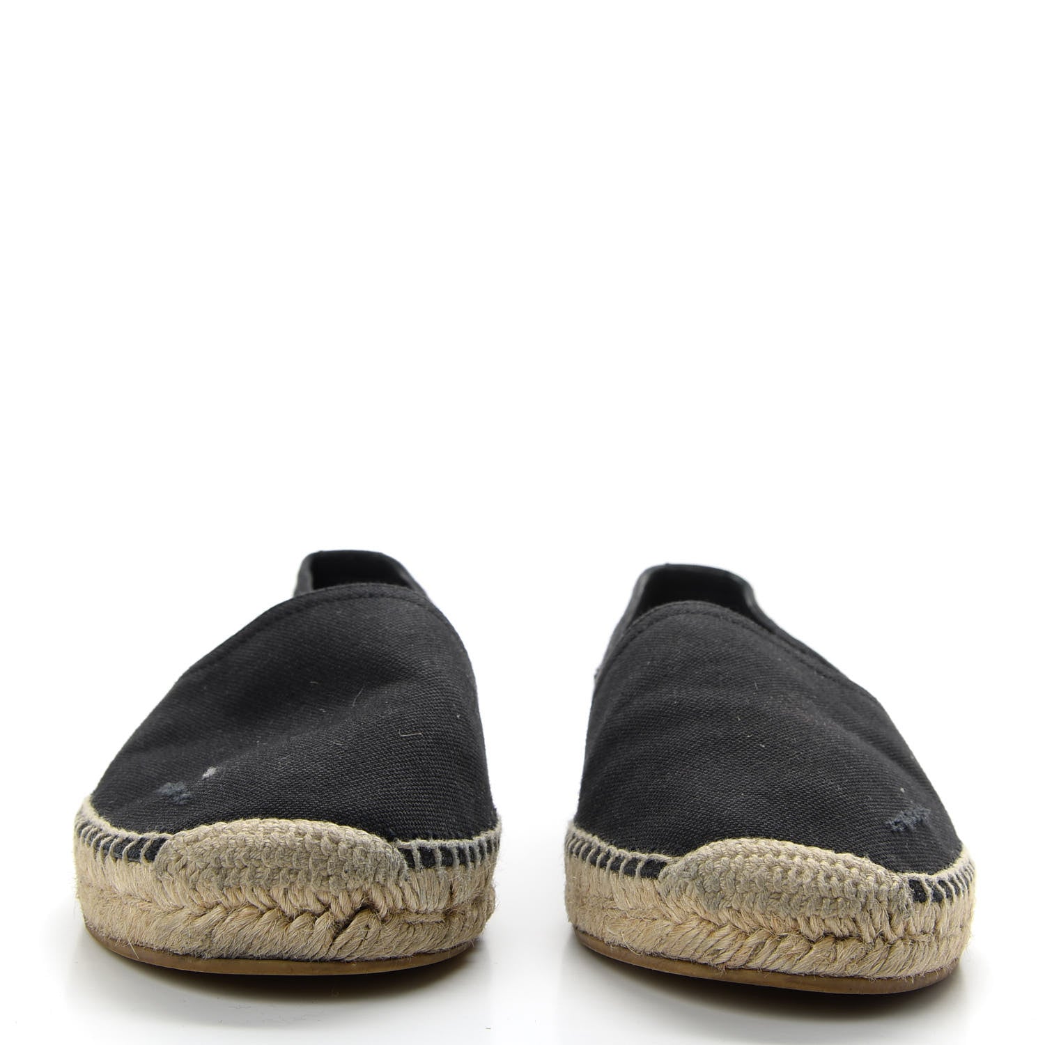 Saint Laurent Canvas Nappa Elba Logo Embroidered Espadrilles 39 Black 2 of 10
