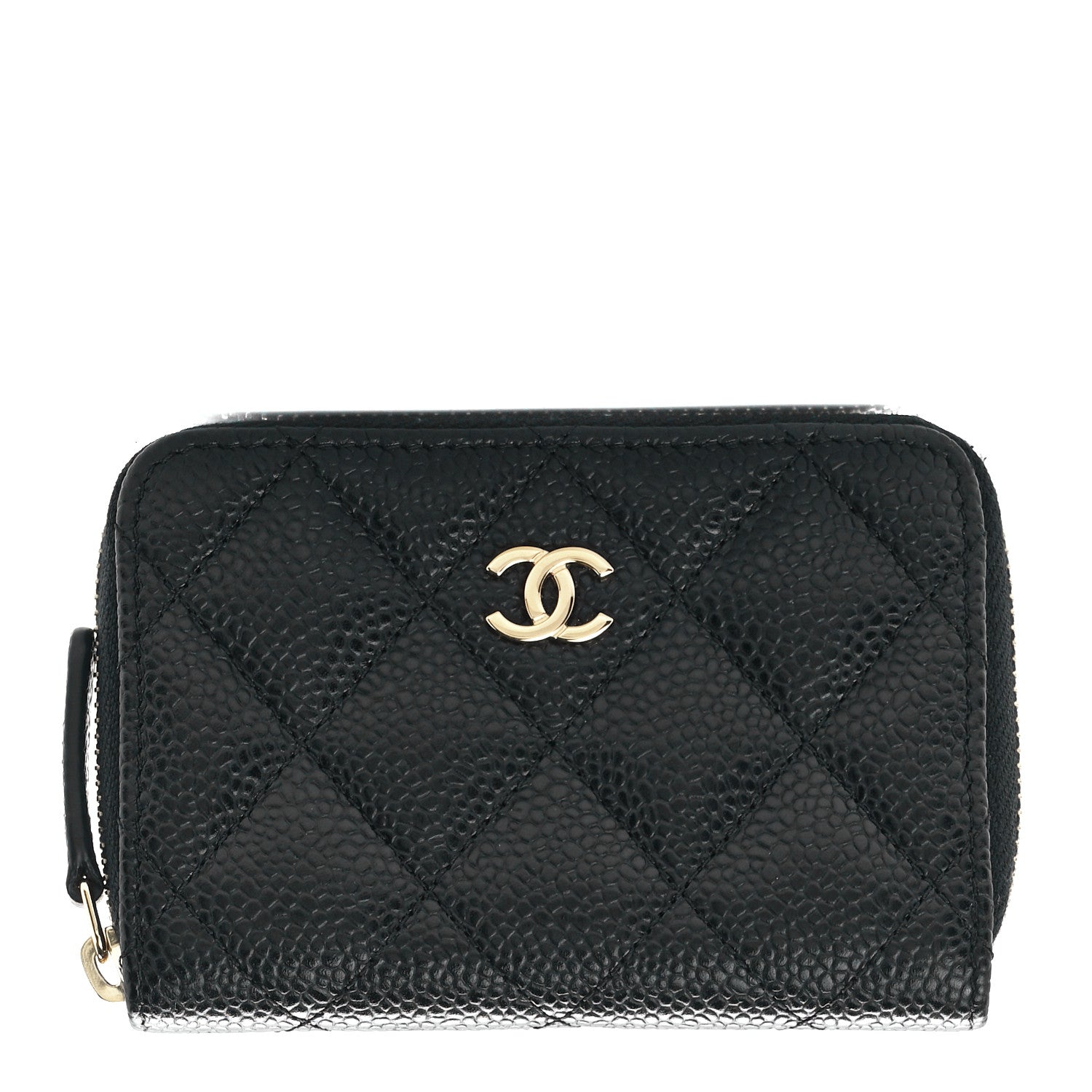 Chanel Caviar Quilted Zip Coin Purse Black 1 of 12
