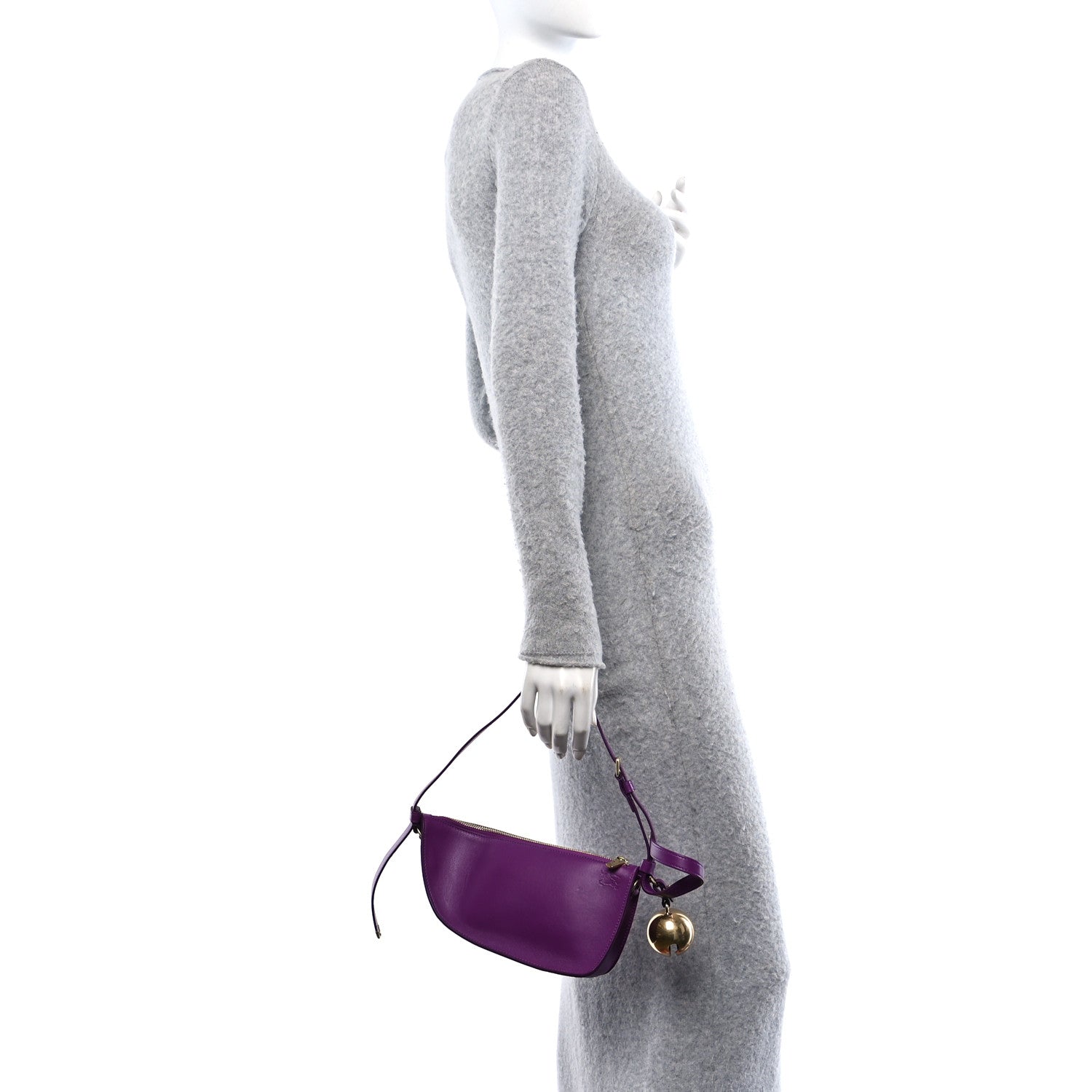 Burberry Calfskin Mini Shield Sling Bag Thistle 2 of 10