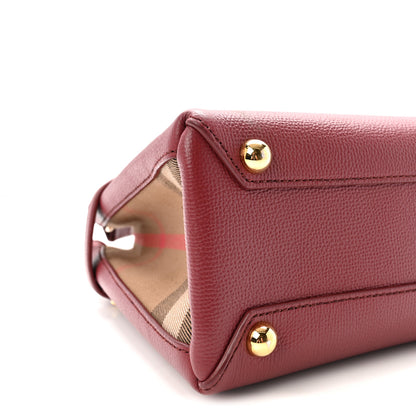Burberry Grainy Calfskin House Check Small Banner Tote Crimson 9 of 10