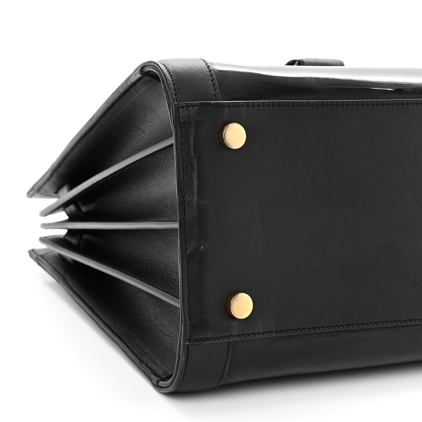 Patent Calfskin Small Sac de Jour Black